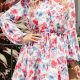Buttoned Round Neck Mini Dress