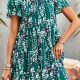 Floral Layered Flutter Sleeve Dress