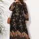 Full Size Tie Waist Round Neck Long Sleeve Midi Dress