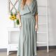 HEYSON Full Size Napa Valley Gauze Surplice Midi Dress