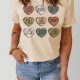 Khaki Heart Shaped Graphic Cowgirl T Shirt