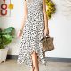 Leopard Print Smocked Ruffle Hem Dress