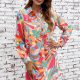 Multicolored Long Sleeve Shirt Dress