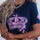 Navy Blue Crown Graphic Crew Neck T Shirt