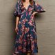 OneTheLand More For Me Satin Floral Midi Dress